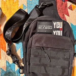 Black Tactical Sling Bag Wolfpak